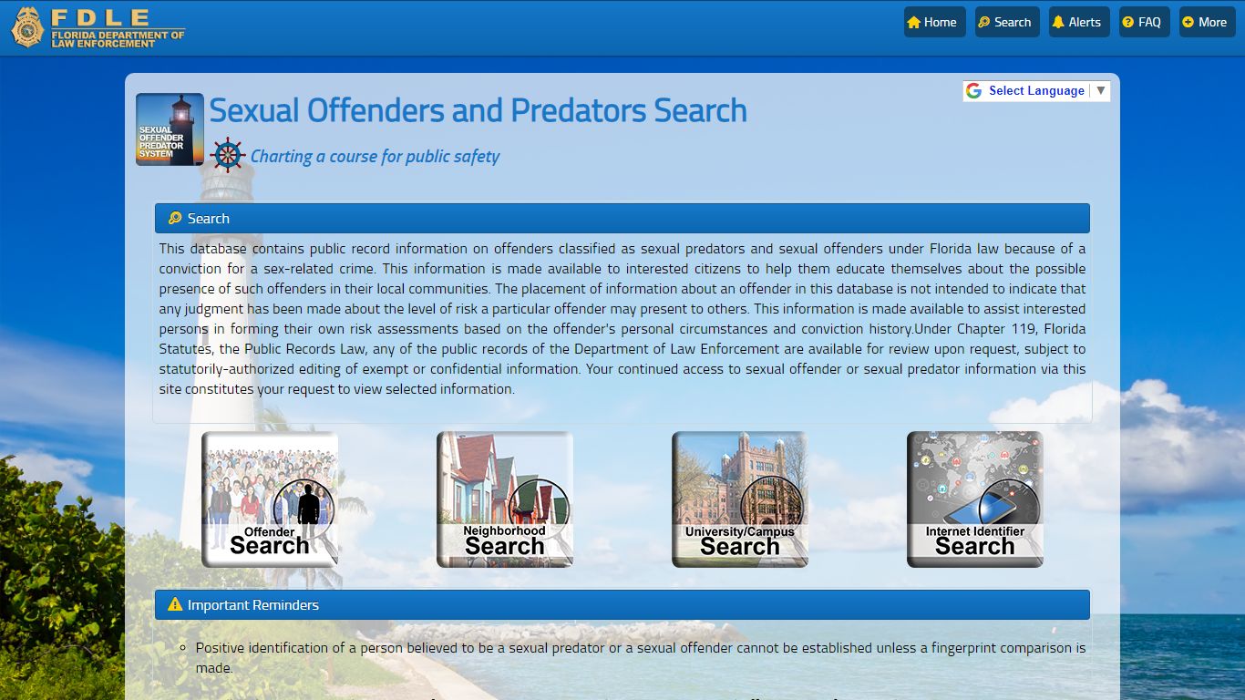 FDLE - Sexual Offender and Predator System